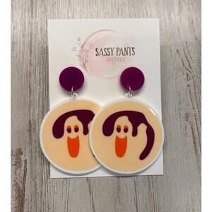 Ghost Halloween Cookie Earrings NWT